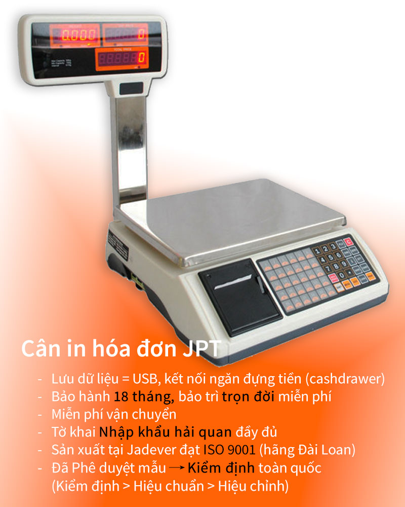 Cân bán hàng JPT của Jadever (10kg, 20kg, 30kg): Giải pháp tối ưu cho siêu thị và cửa hàng bán lẻ
