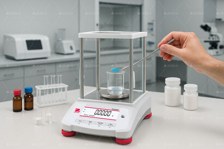 Cân phân tích Ohaus PX224/E (220g/0,1mg) có khóa hiệu chỉnh  | Có đơn vị tính Chỉ Vàng ''tl''