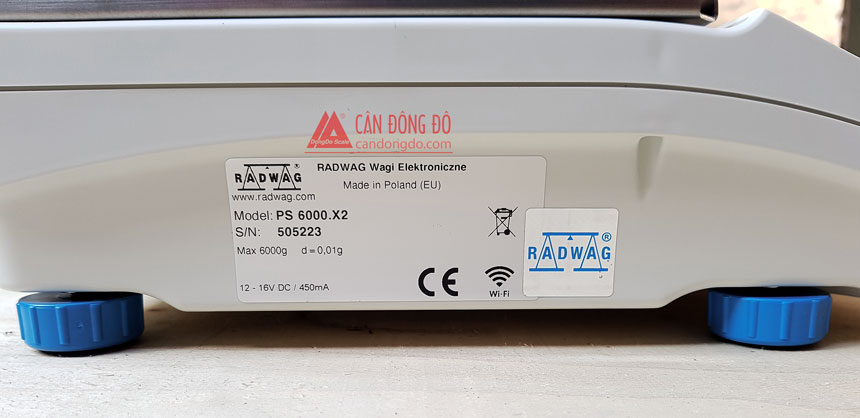 Cân kỹ thuật PS6000 kết nối wifi (X2 - 6.000g/0,01g) - Radwag