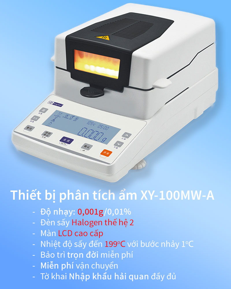 Thiết bị phân tích độ ẩm XY-100MW-A: Giải Pháp Đo Độ Ẩm Chính Xác, Nhanh Chóng