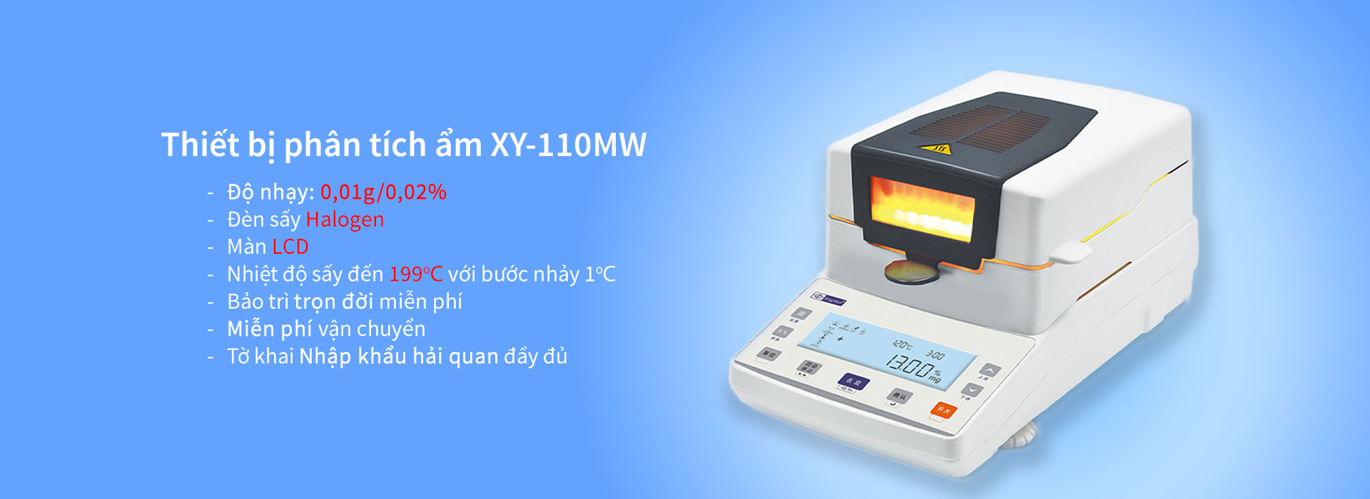 Thiết bị phân tích độ ẩm XY-110MW: Giải Pháp Đo Độ Ẩm Hiệu Quả và Tiết Kiệm