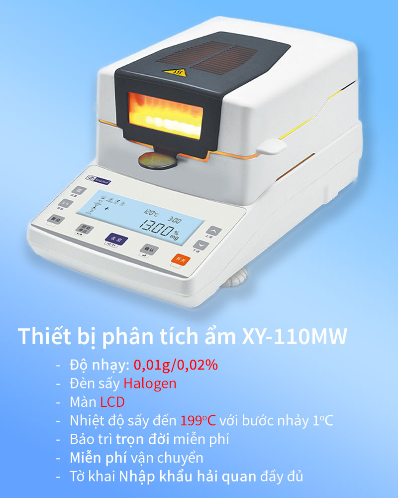 Thiết bị phân tích độ ẩm XY-110MW: Giải Pháp Đo Độ Ẩm Hiệu Quả và Tiết Kiệm