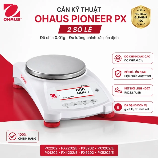 Cân Kỹ Thuật Ohaus PX 2 Số Lẻ (0.01g) - PX2202, PX3202, PX4202, PX5202