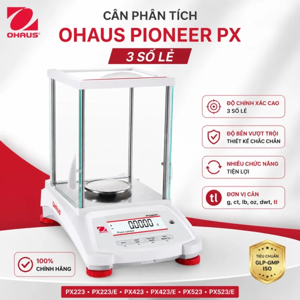 Cân Phân Tích Ohaus PX223 • PX223/E • PX423 • PX423/E • PX523 • PX523/E
