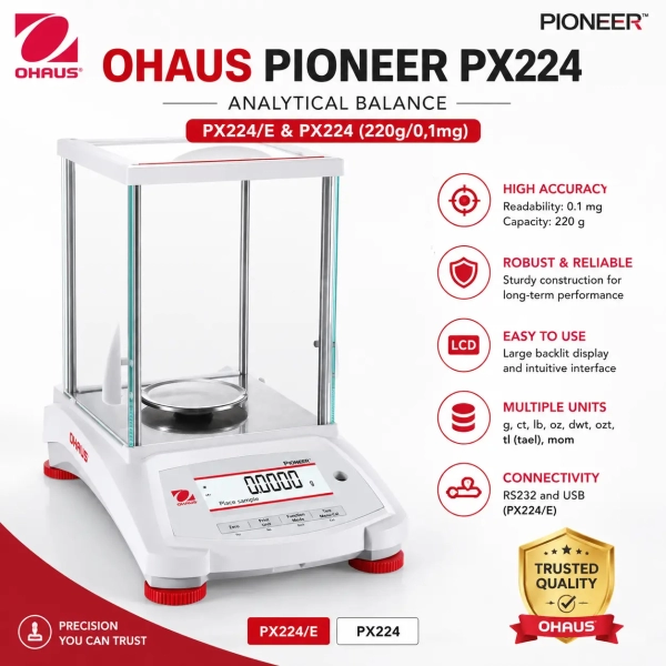 Cân Phân Tích Ohaus PX224 & PX224/E (220g/0.1mg)