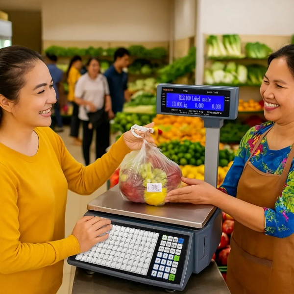 Cân Siêu Thị RLS1100 Rongta, In Tem Nhãn, Mã Vạch