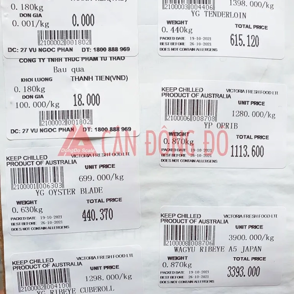 Cân Siêu Thị In Tem Nhãn, Mã Vạch Rongta RLS1100