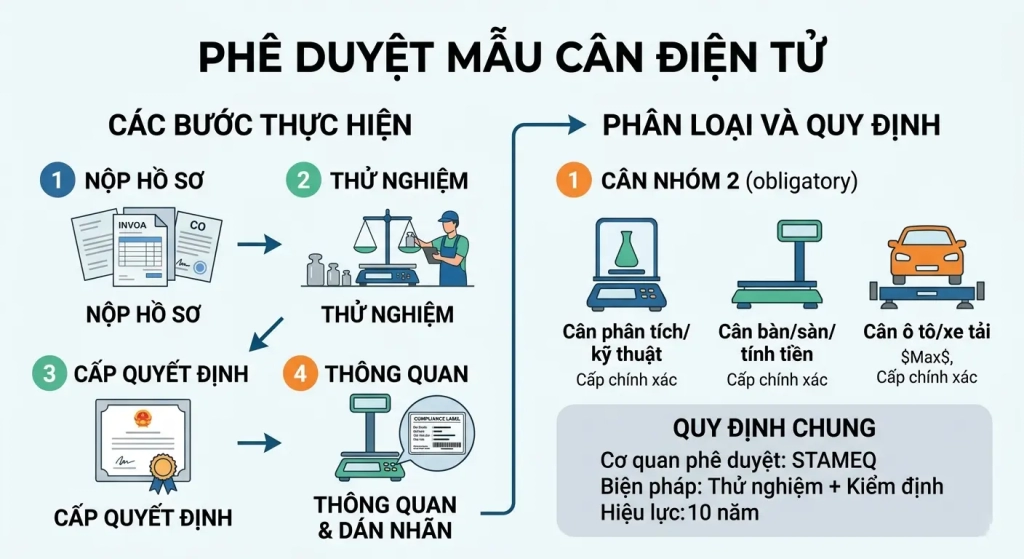 Phê duyệt mẫu cân điện tử là gì