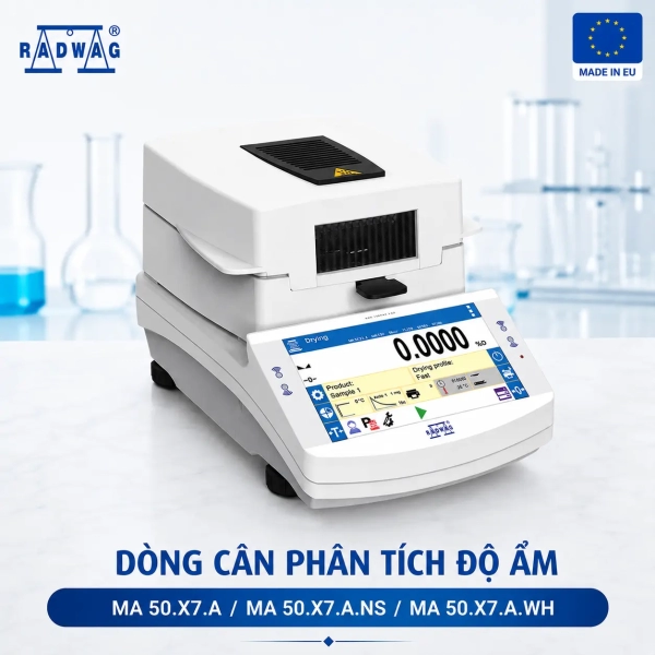 Cân Phân Tích Độ Ẩm Radwag MA 50.X7.A | 3 Loại Gia Nhiệt
