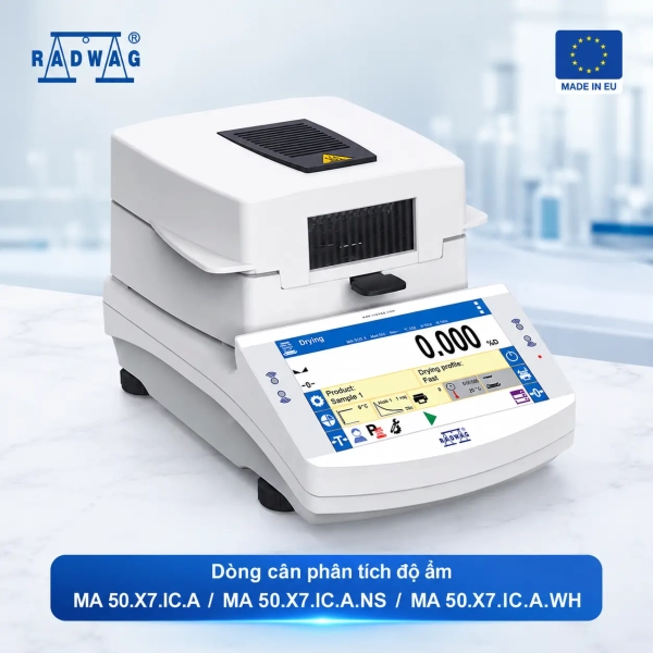 Cân Phân Tích Độ Ẩm Radwag MA 50.X7.IC.A - Hiệu Chuẩn Tự Động