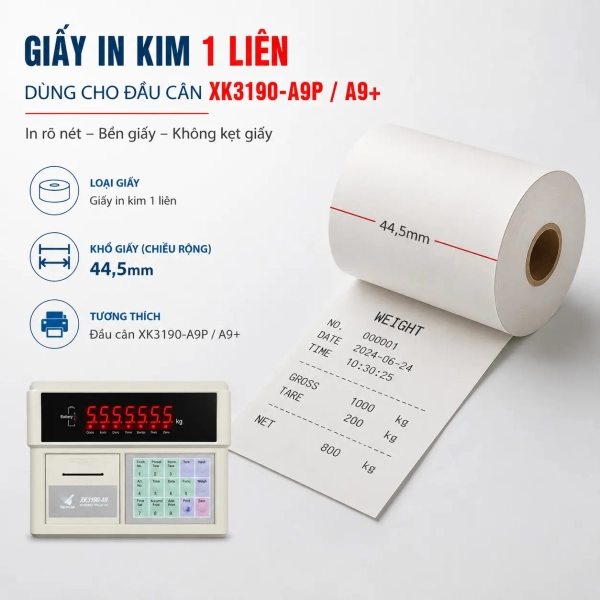 Giấy In Kim Cho Đầu Cân XK3190-A9P – Khổ 44,5mm