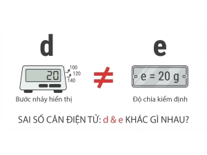 Phân biệt bước nhảy d và độ chia kiểm định e trên cân điện tử